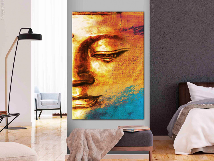 Canvas Print Calmness on the Face (1-part) - Portrait of Buddha Sculpture in Zen Spirit 114975 additionalImage 3