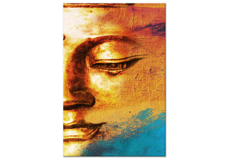 Canvas Print Calmness on the Face (1-part) - Portrait of Buddha Sculpture in Zen Spirit 114975