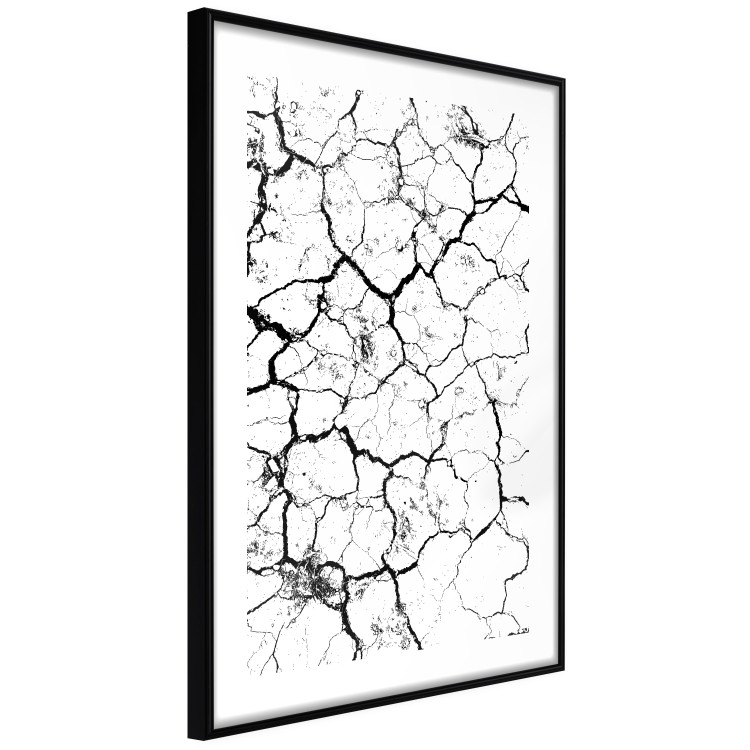 Wall Poster Cracked earth - black and white composition with irregular texture 115075 additionalImage 12