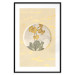 Poster Flower in Circle - plant composition on a background in shades of yellow and gold 116675 additionalThumb 15
