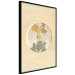 Poster Flower in Circle - plant composition on a background in shades of yellow and gold 116675 additionalThumb 12