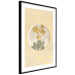 Poster Flower in Circle - plant composition on a background in shades of yellow and gold 116675 additionalThumb 11