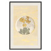 Poster Flower in Circle - plant composition on a background in shades of yellow and gold 116675 additionalThumb 18
