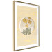 Poster Flower in Circle - plant composition on a background in shades of yellow and gold 116675 additionalThumb 6