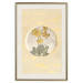 Poster Flower in Circle - plant composition on a background in shades of yellow and gold 116675 additionalThumb 19