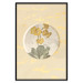 Poster Flower in Circle - plant composition on a background in shades of yellow and gold 116675 additionalThumb 24