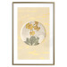 Poster Flower in Circle - plant composition on a background in shades of yellow and gold 116675 additionalThumb 14