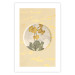 Poster Flower in Circle - plant composition on a background in shades of yellow and gold 116675 additionalThumb 25
