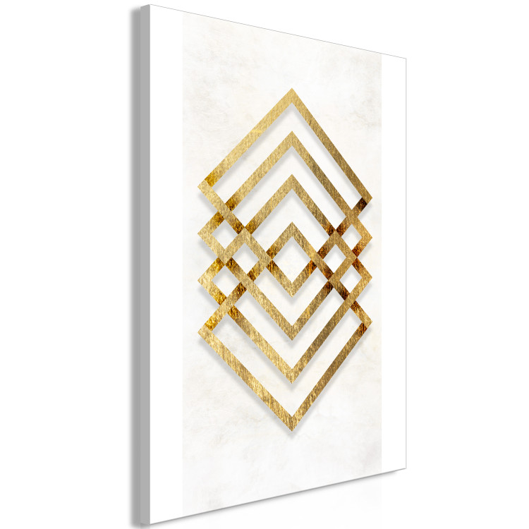 Canvas Art Print Symmetry of Abstraction (1-part) - Geometric Forms in Gold 117275 additionalImage 2