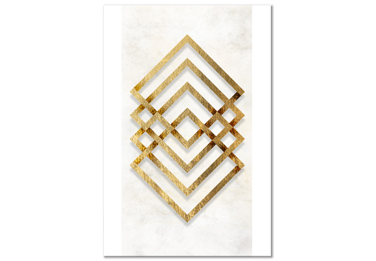 Canvas Art Print Symmetry of Abstraction (1-part) - Geometric Forms in Gold 117275