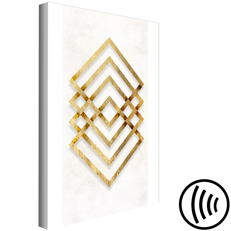 Canvas Art Print Symmetry of Abstraction (1-part) - Geometric Forms in Gold 117275 additionalImage 6