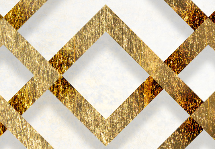 Canvas Art Print Symmetry of Abstraction (1-part) - Geometric Forms in Gold 117275 additionalImage 5