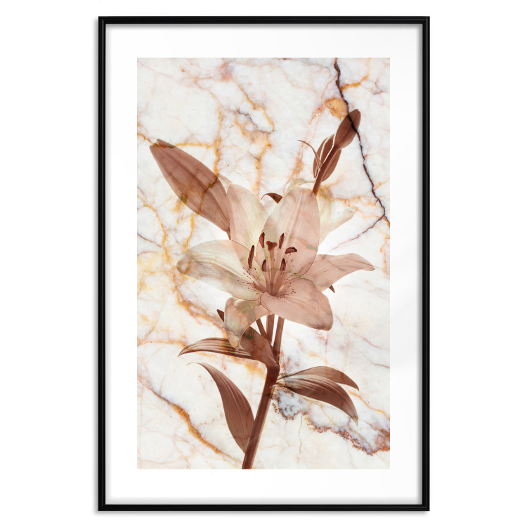 Poster Milan Lily - botanical composition with a flower on a marble background 118275 additionalImage 17