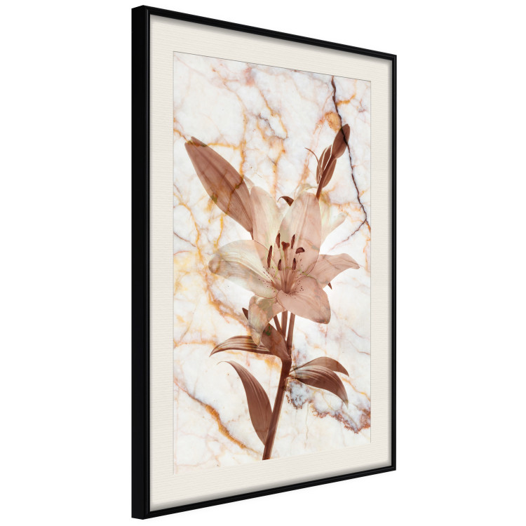 Poster Milan Lily - botanical composition with a flower on a marble background 118275 additionalImage 3