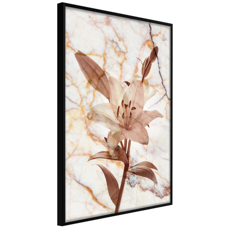 Poster Milan Lily - botanical composition with a flower on a marble background 118275 additionalImage 12