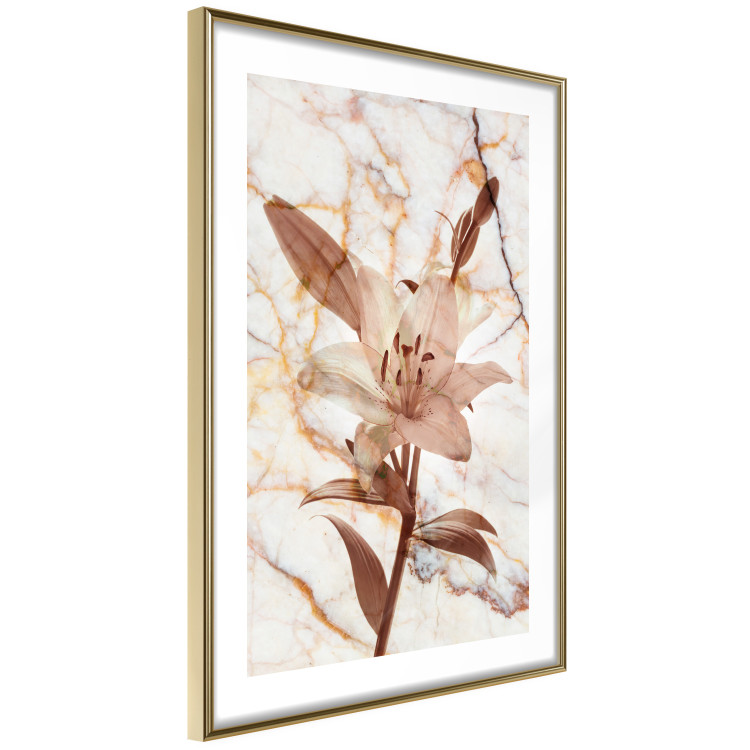 Poster Milan Lily - botanical composition with a flower on a marble background 118275 additionalImage 6
