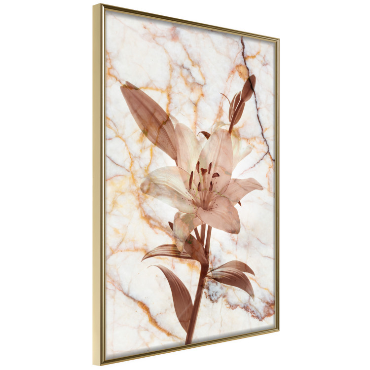 Poster Milan Lily - botanical composition with a flower on a marble background 118275 additionalImage 12