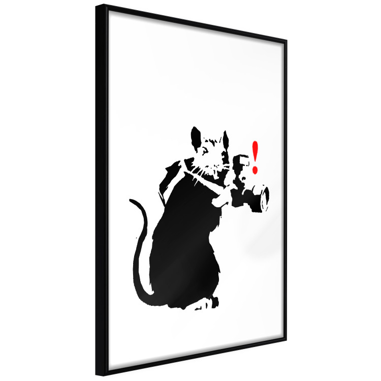 Poster Rat Photographer - black and white Banksy-style graffiti with an animal 118775 additionalImage 10