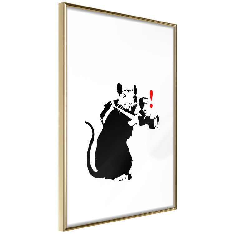 Poster Rat Photographer - black and white Banksy-style graffiti with an animal 118775 additionalImage 6