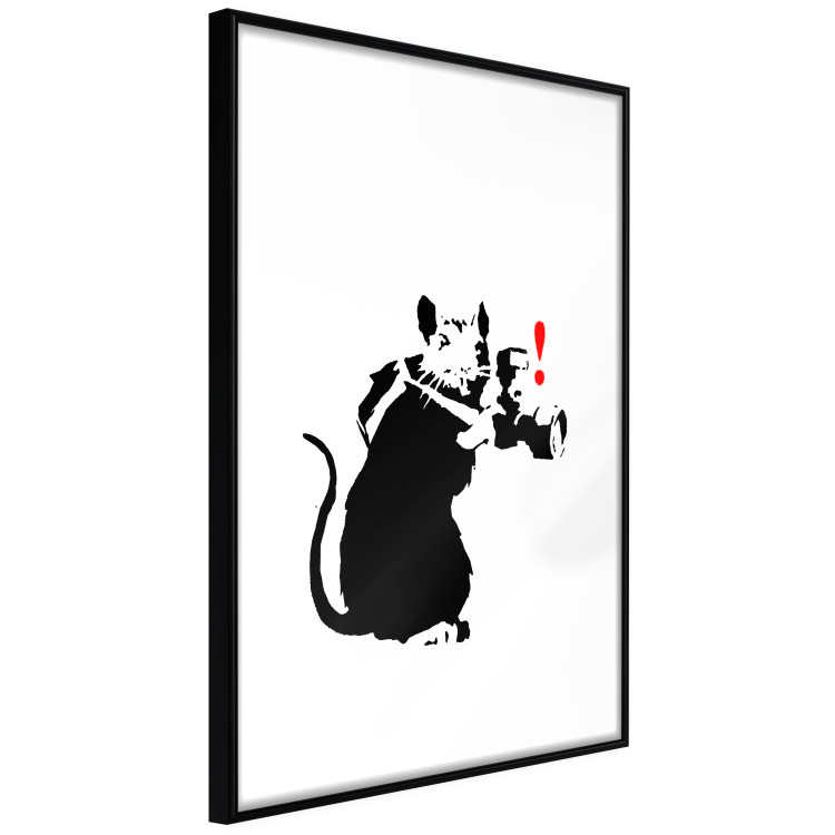 Poster Rat Photographer - black and white Banksy-style graffiti with an animal 118775 additionalImage 11