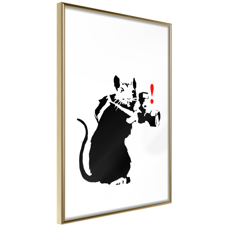 Poster Rat Photographer - black and white Banksy-style graffiti with an animal 118775 additionalImage 12