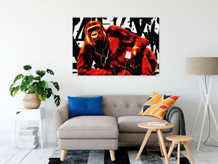 Canvas Print A moment of relaxation - monkey in the pop art style and graffiti 122375 additionalImage 3