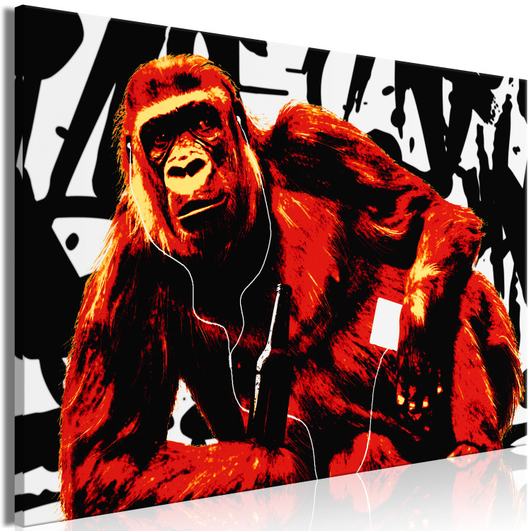 Canvas Print A moment of relaxation - monkey in the pop art style and graffiti 122375 additionalImage 2