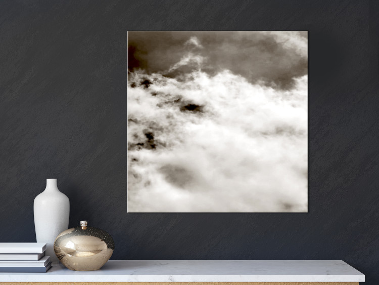 Canvas Clouds of time - artistic black and white photo of the clouded skies 122675 additionalImage 3