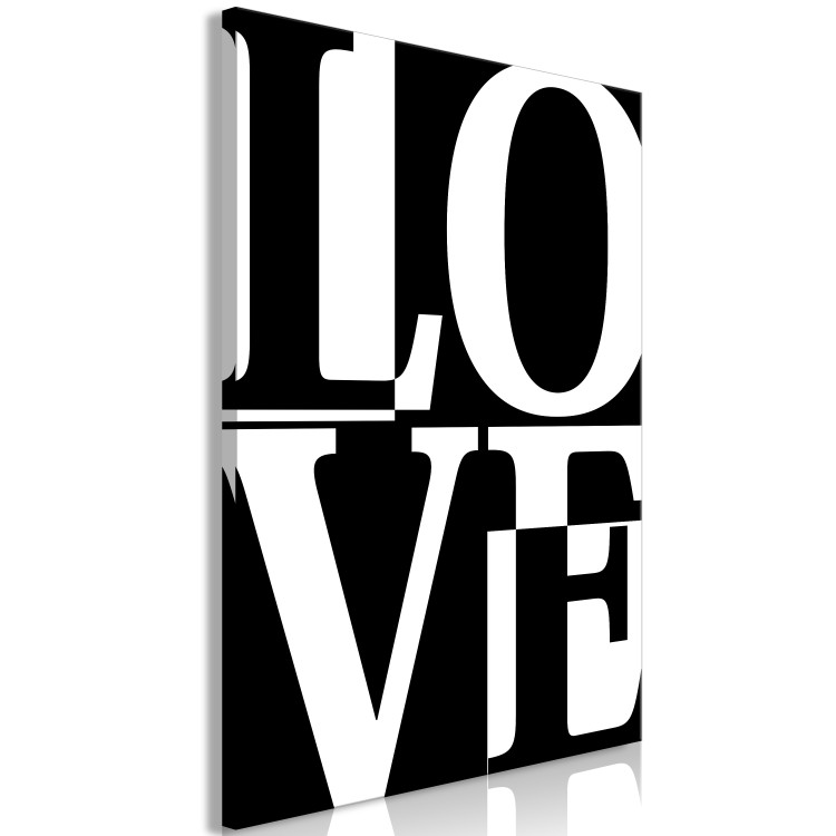 Canvas Monochrome love - minimalist four part inscription in English 122875 additionalImage 2