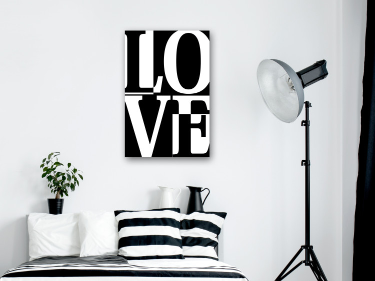 Canvas Monochrome love - minimalist four part inscription in English 122875 additionalImage 3