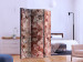 Folding Screen Coral Bouquet - texture of flowers and ornaments on a red background 122975 additionalThumb 2