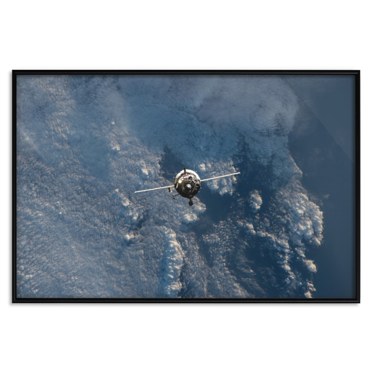 Poster Blue Planet - space satellite above Earth against the backdrop of sky and clouds 123175 additionalImage 18