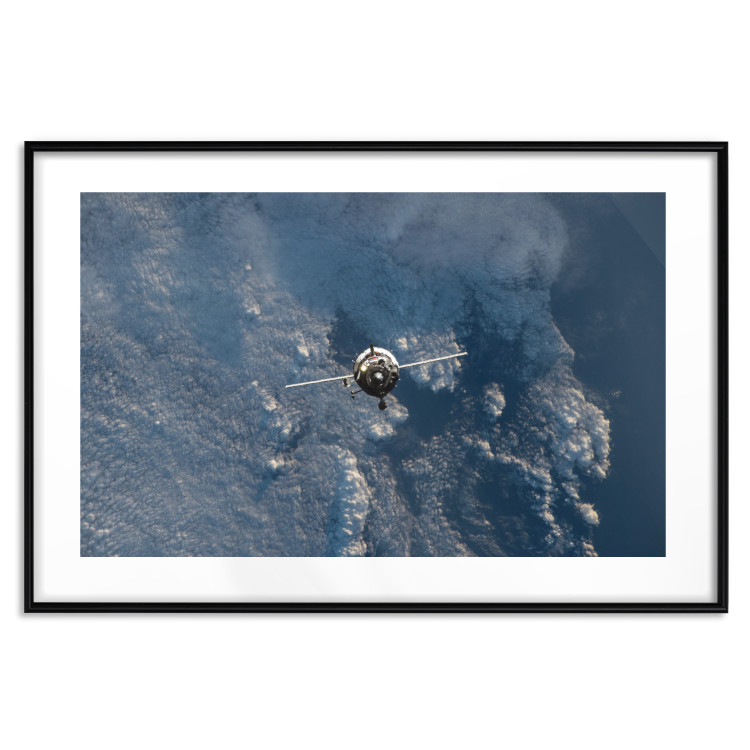 Poster Blue Planet - space satellite above Earth against the backdrop of sky and clouds 123175 additionalImage 15