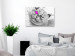 Canvas Art Print Grey cat with a pink eye - animal theme in grey colours 123375 additionalThumb 3