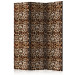 Room Divider Screen Animal Pattern (3-piece) - pattern resembling a panther's fur 124075