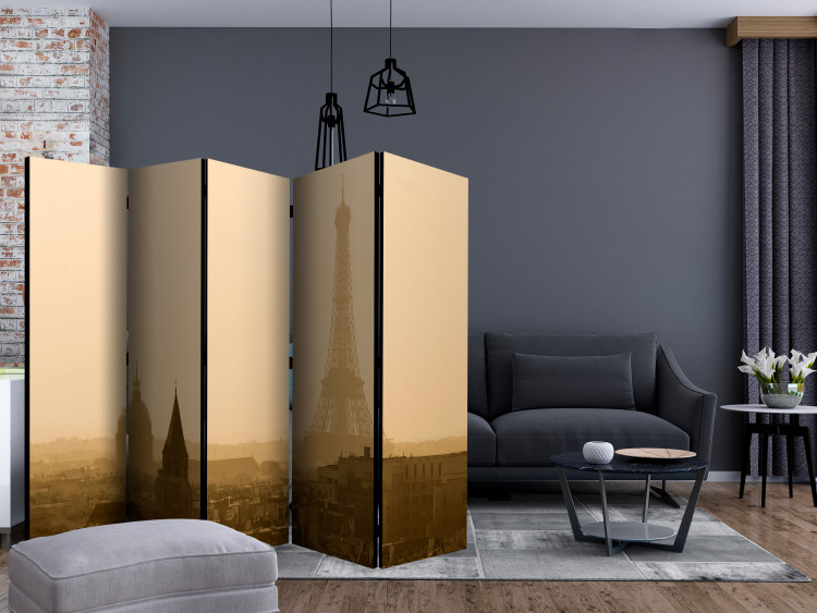 Room Divider Screen Paris at Dawn II (5-piece) - Eiffel Tower in warm colors 124175 additionalImage 4