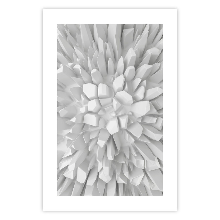 Poster Icy Love - abstract white rocks of various sizes with 3D effect 124975 additionalImage 19