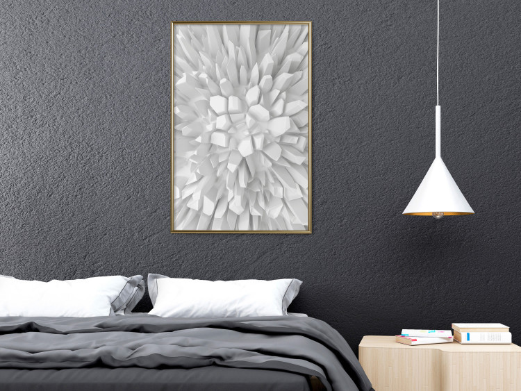 Poster Icy Love - abstract white rocks of various sizes with 3D effect 124975 additionalImage 7
