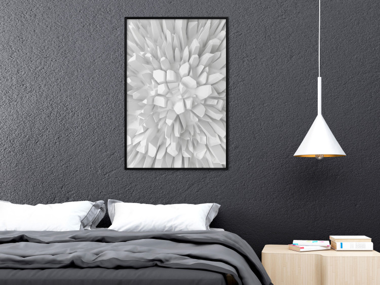 Poster Icy Love - abstract white rocks of various sizes with 3D effect 124975 additionalImage 5