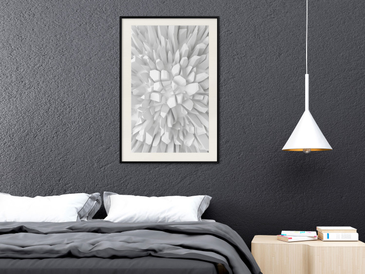 Poster Icy Love - abstract white rocks of various sizes with 3D effect 124975 additionalImage 22