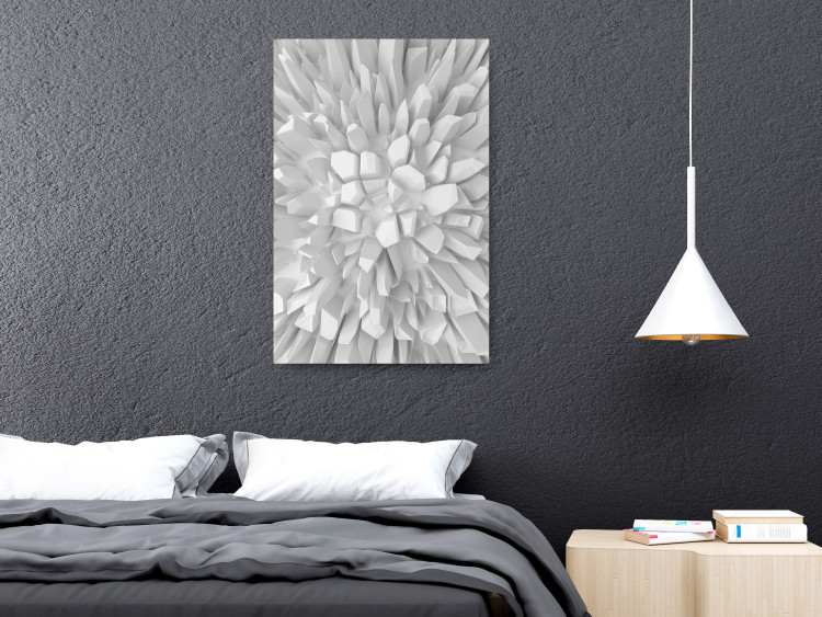 Poster Icy Love - abstract white rocks of various sizes with 3D effect 124975 additionalImage 17