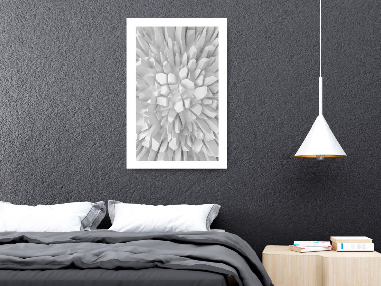 Poster Icy Love - abstract white rocks of various sizes with 3D effect 124975 additionalImage 4
