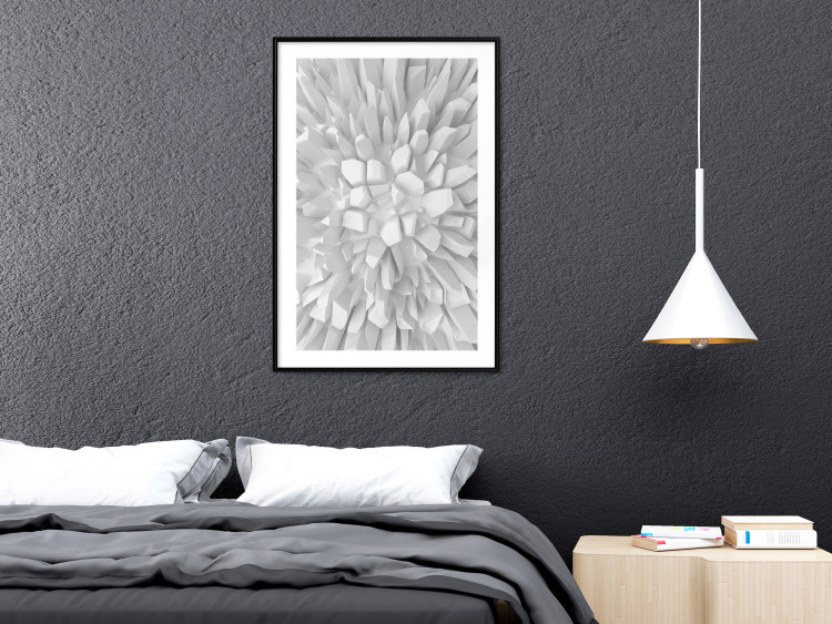 Poster Icy Love - abstract white rocks of various sizes with 3D effect 124975 additionalImage 6