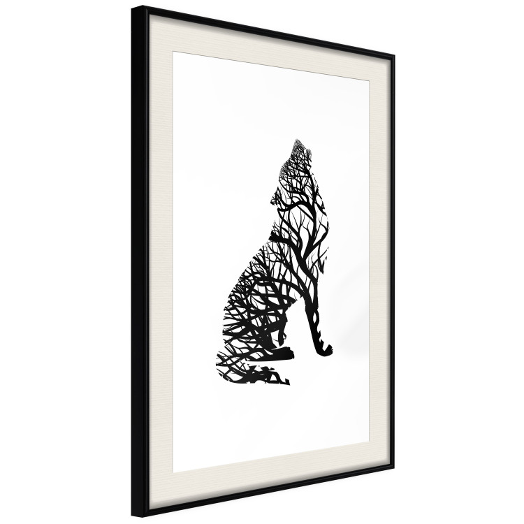 Wall Poster Wolf's Trail - abstract trees in the template of a wolf on a white background 126675 additionalImage 2