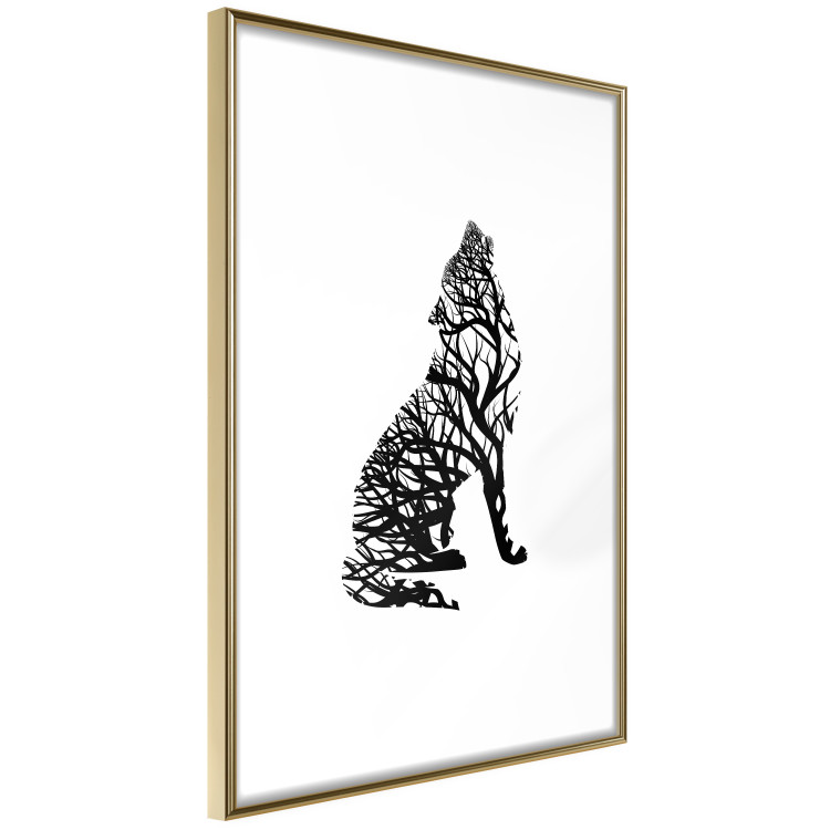 Wall Poster Wolf's Trail - abstract trees in the template of a wolf on a white background 126675 additionalImage 9