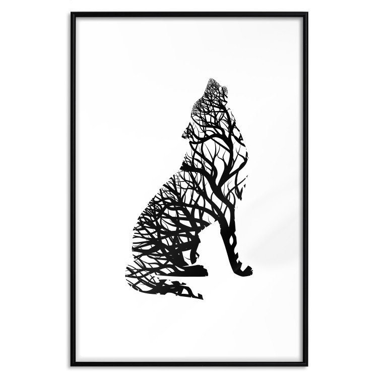 Wall Poster Wolf's Trail - abstract trees in the template of a wolf on a white background 126675 additionalImage 16