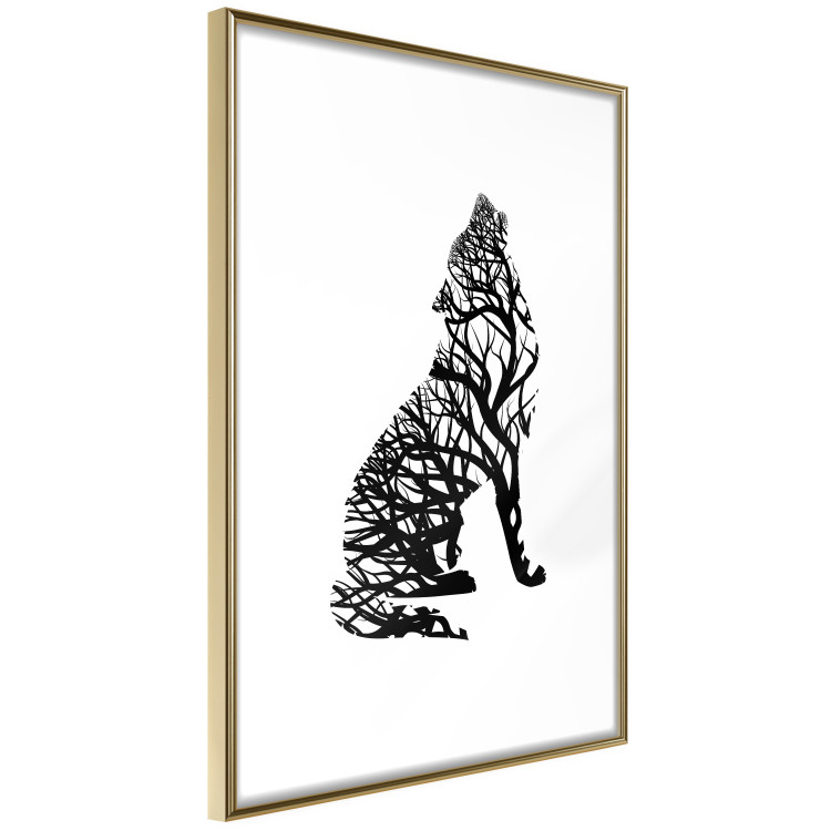Wall Poster Wolf's Trail - abstract trees in the template of a wolf on a white background 126675 additionalImage 14