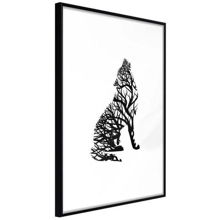 Wall Poster Wolf's Trail - abstract trees in the template of a wolf on a white background 126675 additionalImage 6