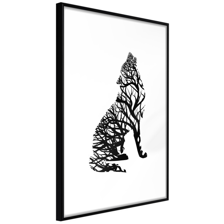 Wall Poster Wolf's Trail - abstract trees in the template of a wolf on a white background 126675 additionalImage 11