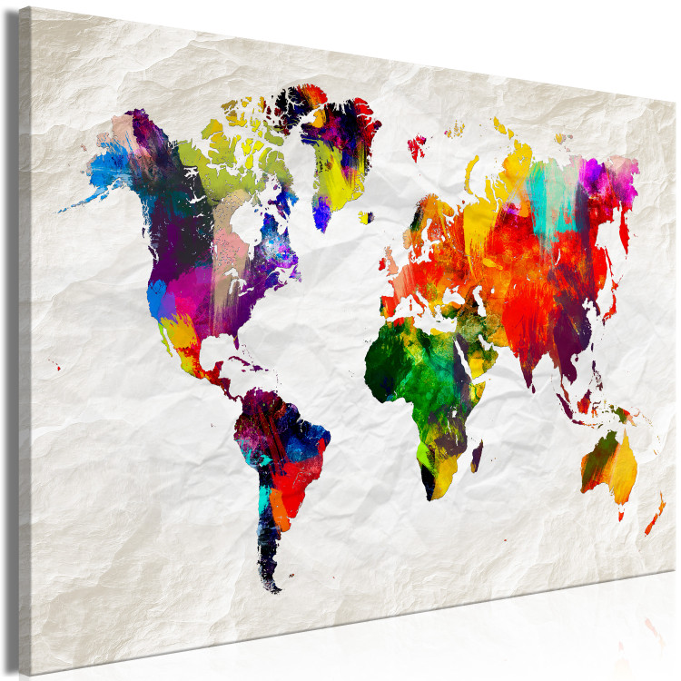 Large canvas print World Map: Rainbow Madness [Large Format] 128675 additionalImage 2